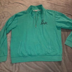 Pink Victoria’s Secret collegiate half zip
